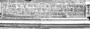 Alemannisch am Freiburger Münster: Inschrift mit Festlegung der Jahrmarktstermine (1403)
